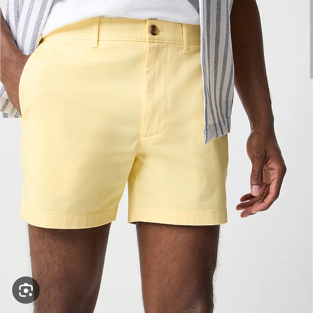 J Crew 5 Inch Inseam Men's Banana Yellow Shorts